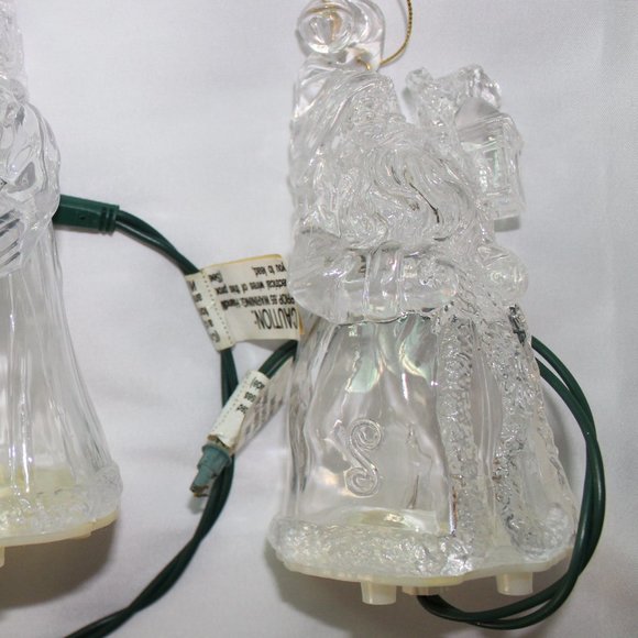 12 Vintage Acrylic One Light Ornaments Pig Tail Light up Tree Ornaments - Picture 8 of 11